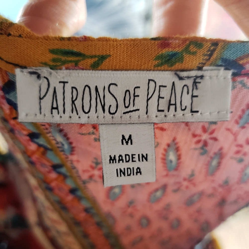 BOHO Patrons of Piece patch work rayon dress sz M - Picture 3 of 15
